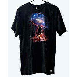 Imaginary Foundation Mens Large Relaxed Visionary Crew Neck Shirt Black Red Blue